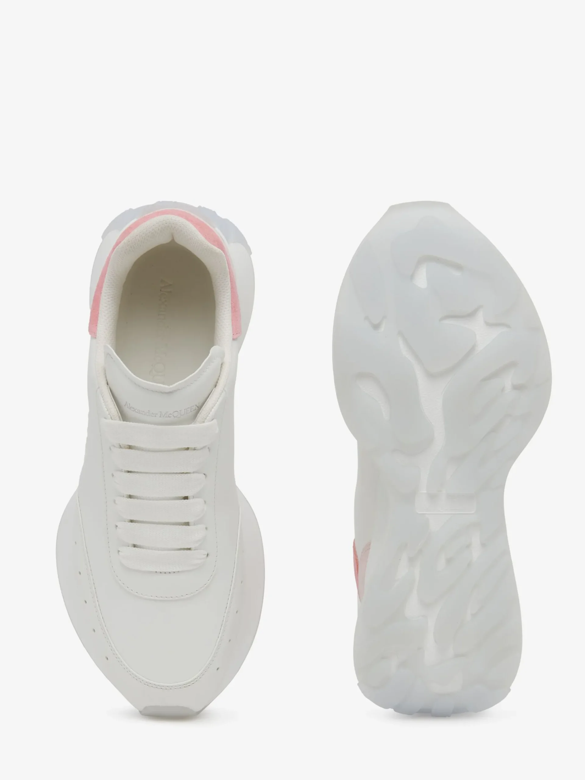 Clearance Alexander McQueen Women's Sprint Runner in White/Coral/ Powder Pink