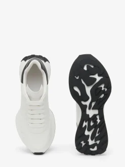 Cheap Alexander McQueen Women's Sprint Runner in White/Black