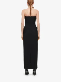 New Alexander McQueen Women's Tailored Bustier Dress in Black
