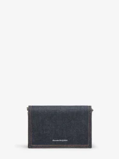 Sale Alexander McQueen Women's The Biker Small Skull Bag in Denim