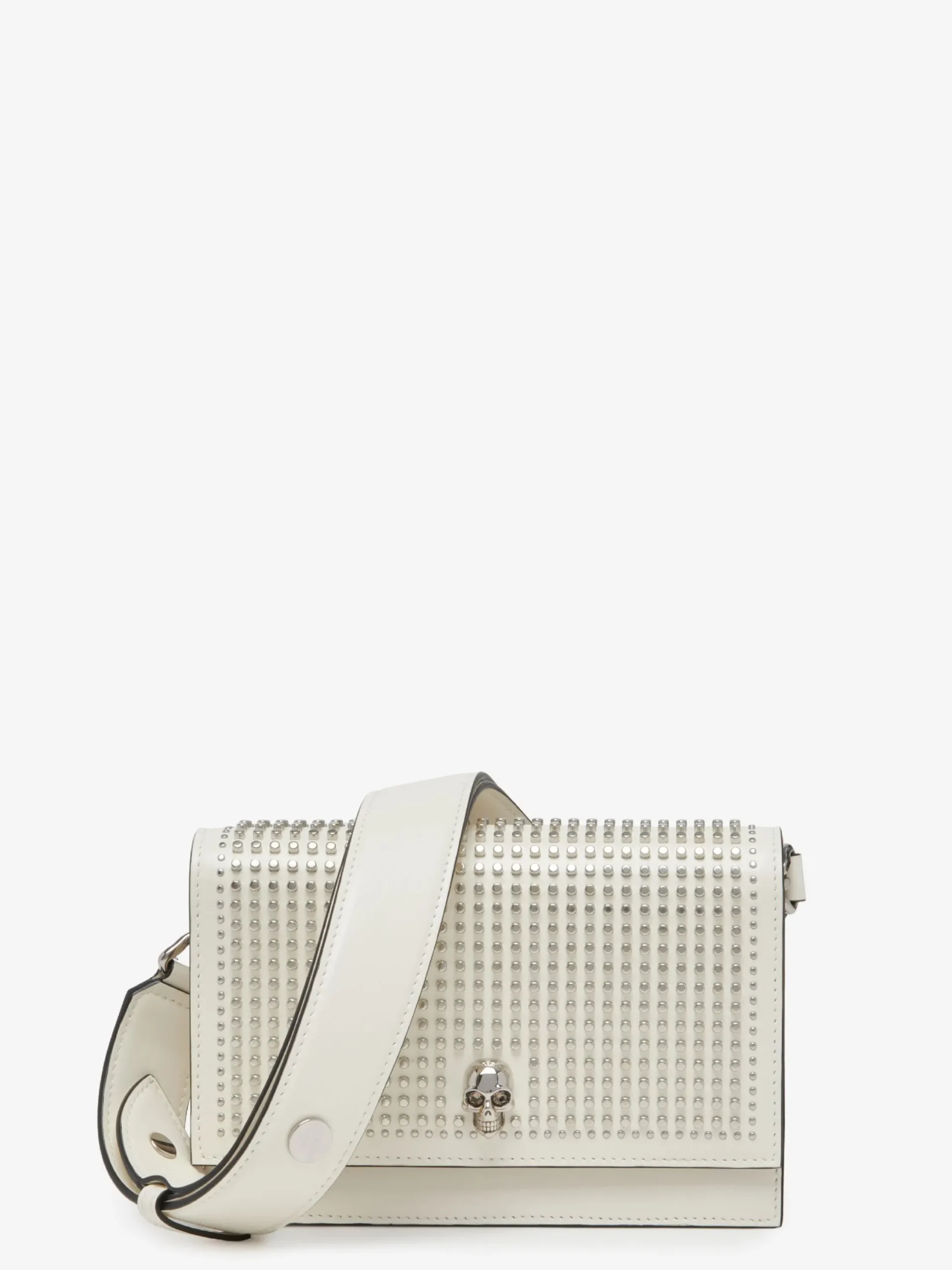 Store Alexander McQueen Women's The Biker Small Skull Bag in Soft Ivory