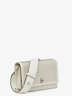 Store Alexander McQueen Women's The Biker Small Skull Bag in Soft Ivory