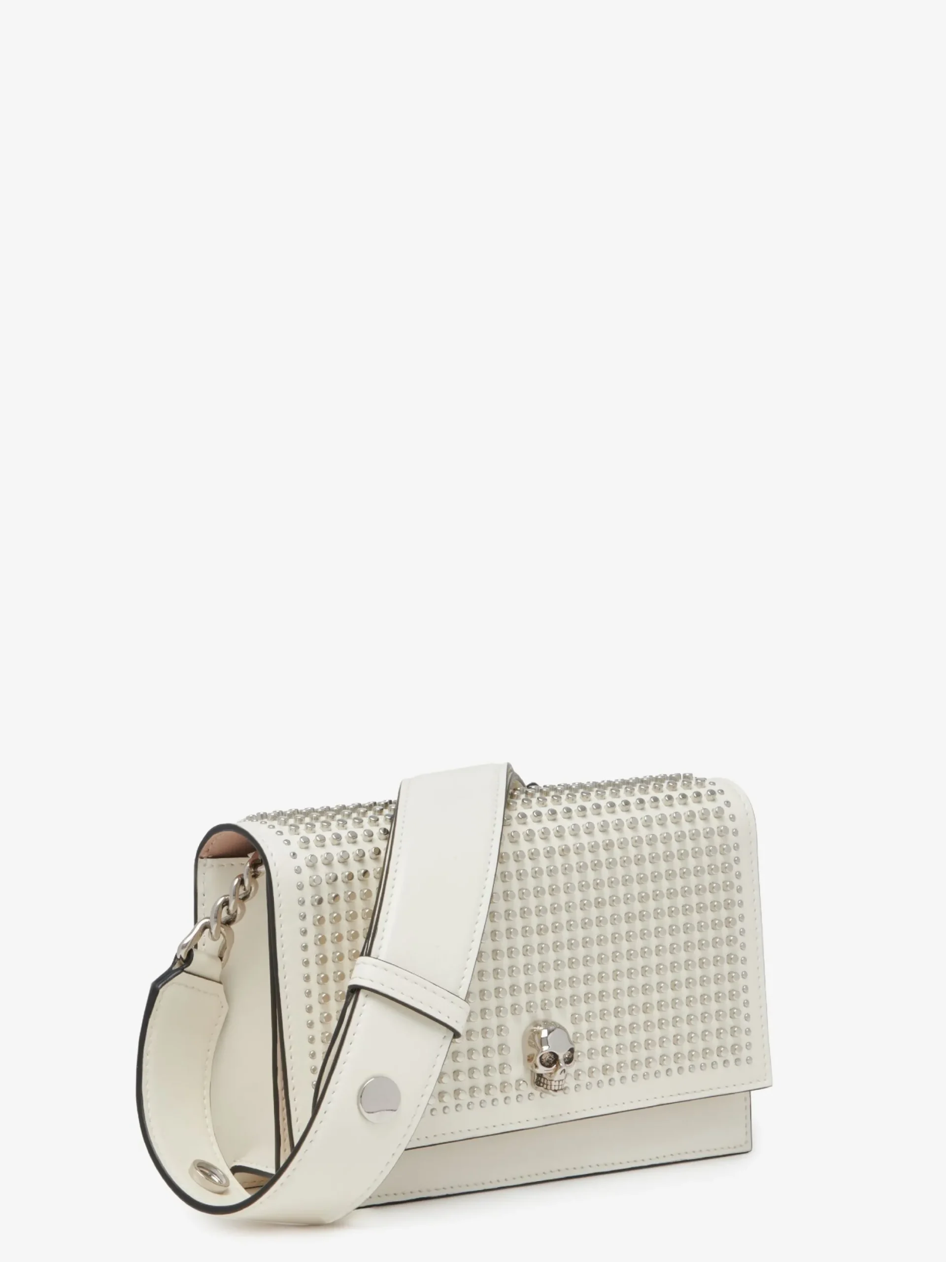 Store Alexander McQueen Women's The Biker Small Skull Bag in Soft Ivory