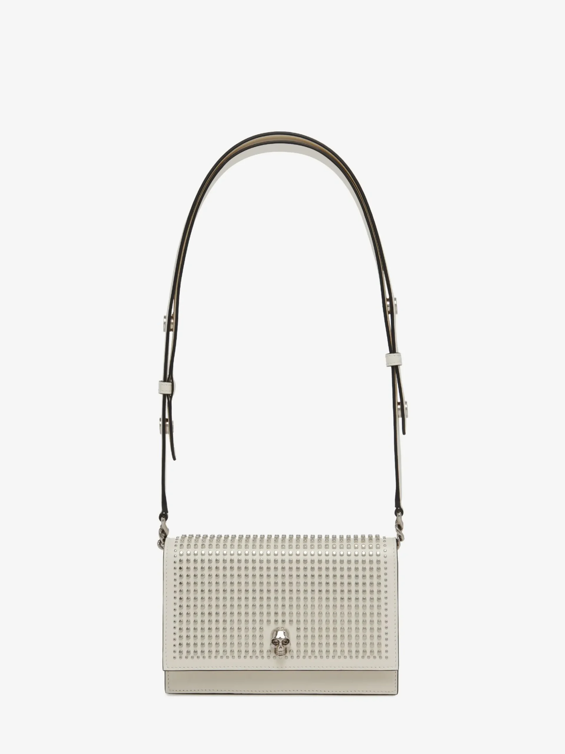 Store Alexander McQueen Women's The Biker Small Skull Bag in Soft Ivory