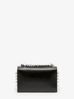 Shop Alexander McQueen Women's The Biker Studded Mini Jewelled Satchel in Black