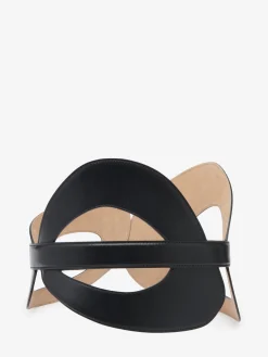 Sale Alexander McQueen Women's The Curved Belt in Black