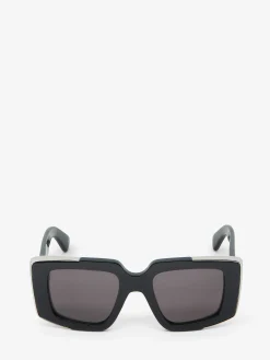 Cheap Alexander McQueen Women's The Grip Geometrical Sunglasses in Black/Smoke