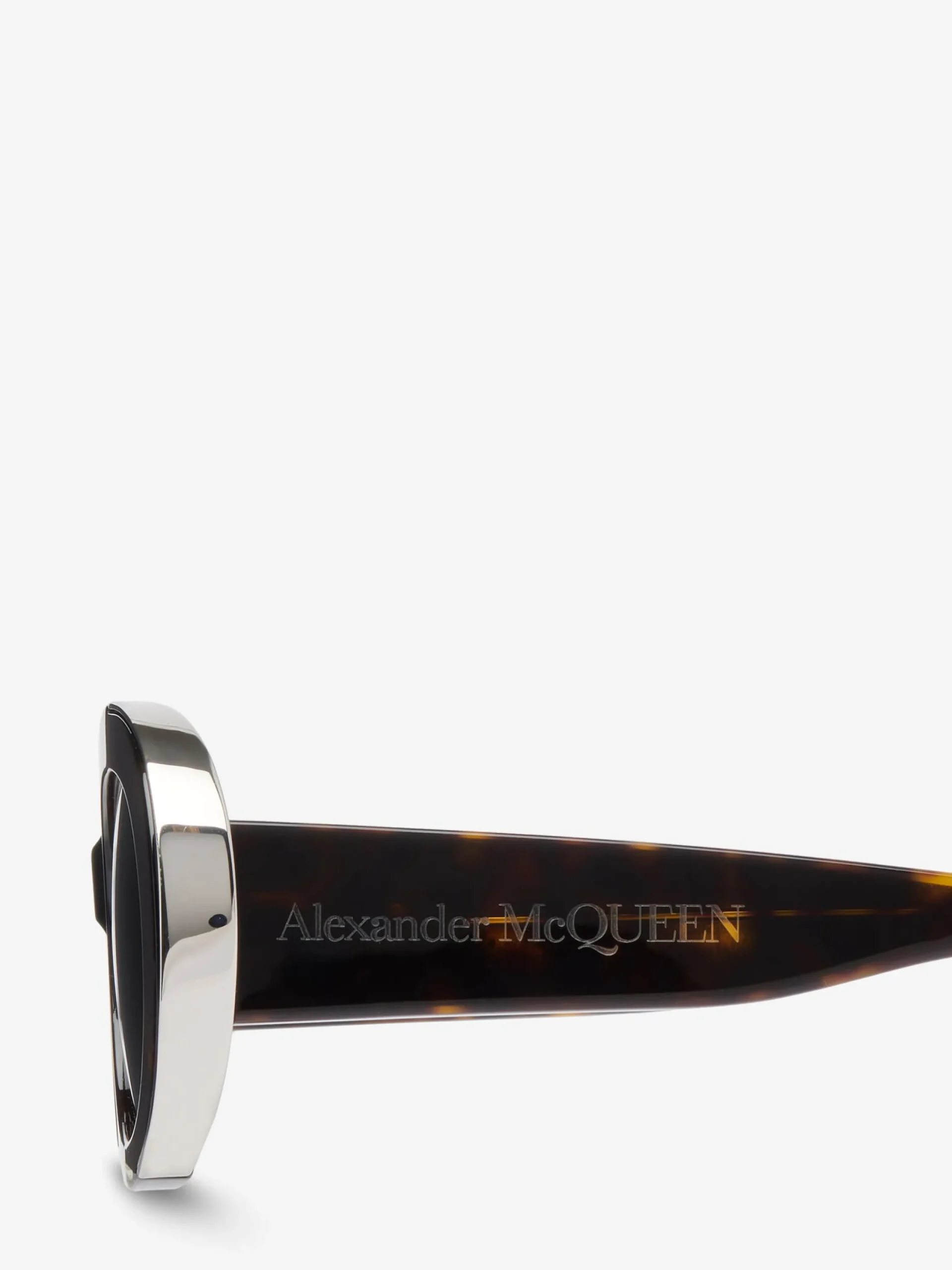 Online Alexander McQueen Women's The Grip Oval Sunglasses in Havana/Brown