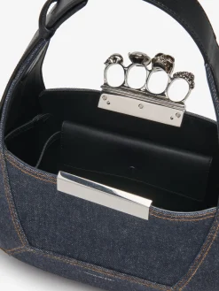 Discount Alexander McQueen Women's The Jewelled Hobo Bag in Denim