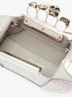 Online Alexander McQueen Women's The Jewelled Hobo Mini Bag in Silver