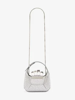 Online Alexander McQueen Women's The Jewelled Hobo Mini Bag in Silver