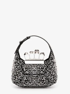 New Alexander McQueen Women's The Jewelled Hobo Mini Bag in Black