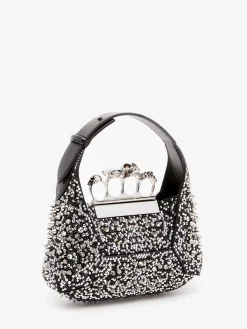 New Alexander McQueen Women's The Jewelled Hobo Mini Bag in Black