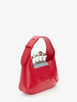 Store Alexander McQueen Women's The Jewelled Hobo Mini Bag in Welsh Red