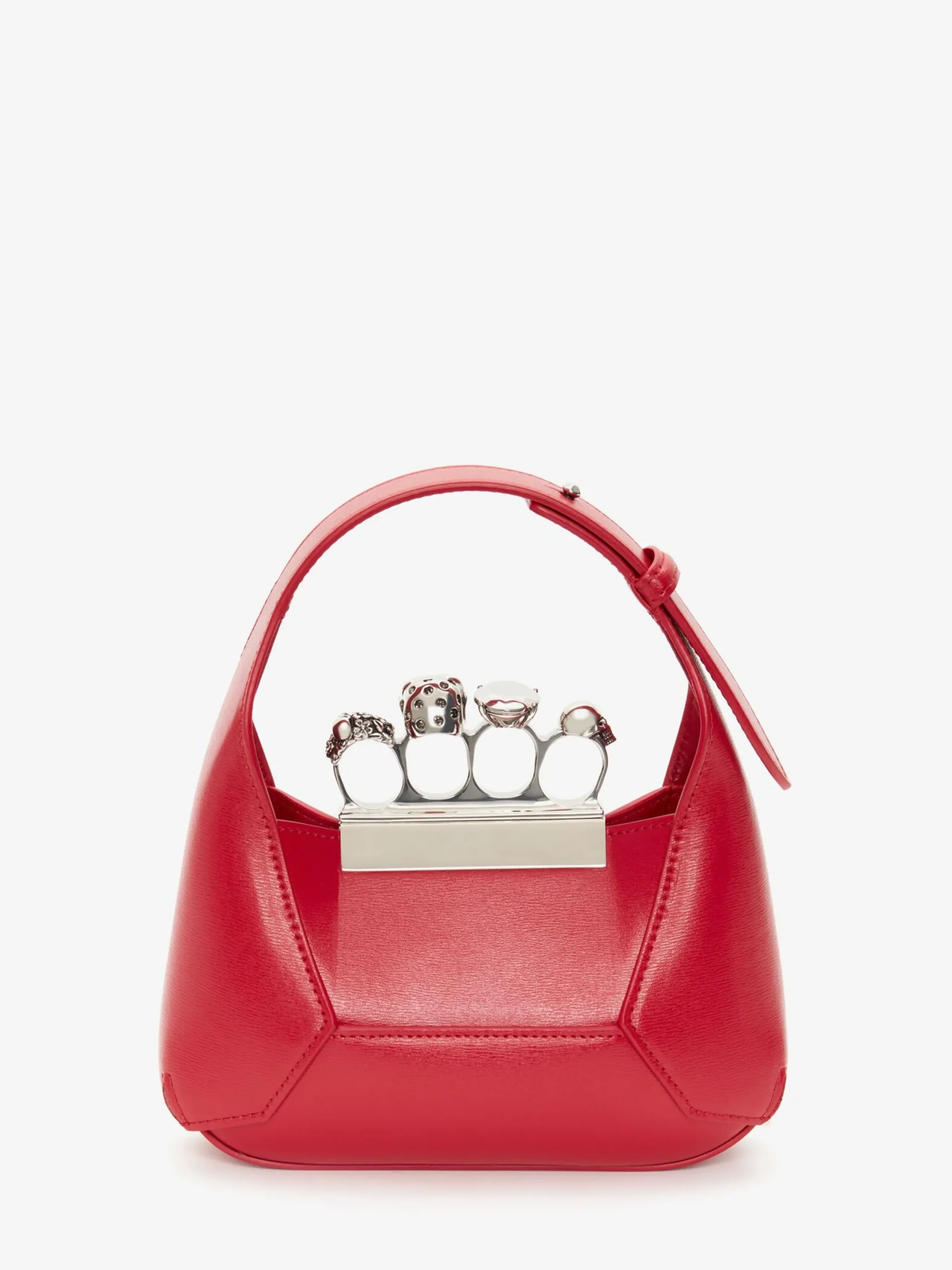 Store Alexander McQueen Women's The Jewelled Hobo Mini Bag in Welsh Red