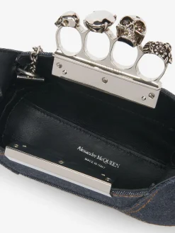Best Sale Alexander McQueen Women's The Jewelled Hobo Mini Bag in Denim