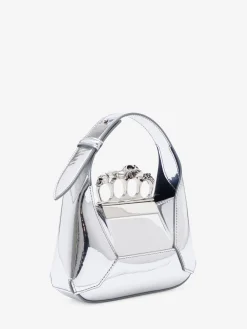 Best Sale Alexander McQueen Women's The Jewelled Hobo Mini Bag in Silver