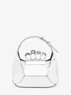 Best Sale Alexander McQueen Women's The Jewelled Hobo Mini Bag in Silver