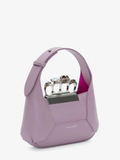Store Alexander McQueen Women's The Jewelled Hobo Mini Bag in Antique Pink
