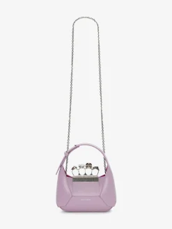 Store Alexander McQueen Women's The Jewelled Hobo Mini Bag in Antique Pink