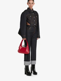 New Alexander McQueen Women's The Jewelled Hobo Bag in Welsh Red