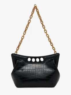 Cheap Alexander McQueen Women's The Peak Bag Small in Black
