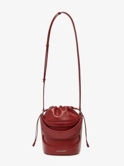 Best Alexander McQueen Women's The Rise Bucket in Dark Red