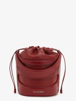 Best Alexander McQueen Women's The Rise Bucket in Dark Red
