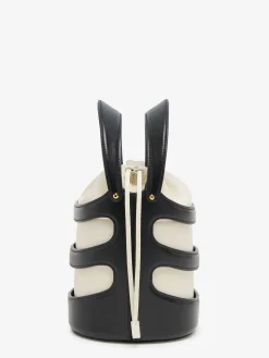Clearance Alexander McQueen Women's The Rise Bucket in Black/Soft Ivory