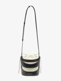 Clearance Alexander McQueen Women's The Rise Bucket in Black/Soft Ivory