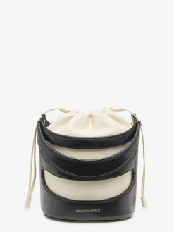 Clearance Alexander McQueen Women's The Rise Bucket in Black/Soft Ivory
