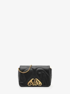 Cheap Alexander McQueen Women's The Seal Mini Bag in Black