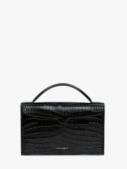 Sale Alexander McQueen Women's Top Handle Skull Bag in Black