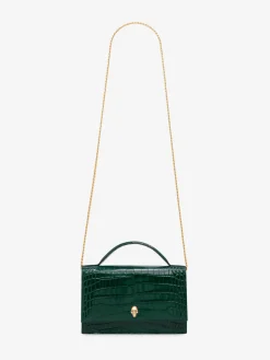 Sale Alexander McQueen Women's Top Handle Skull Bag in Emerald