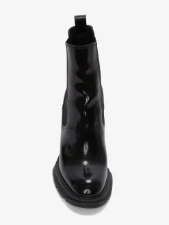 Store Alexander McQueen Women's Tread Heeled Chelsea Boot in Black