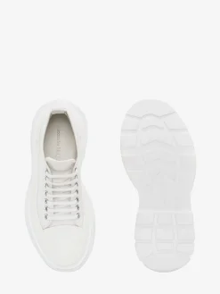New Alexander McQueen Women's Tread Slick Lace Up in White