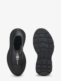 Shop Alexander McQueen Women's Tread Slick Zip Boot in Black