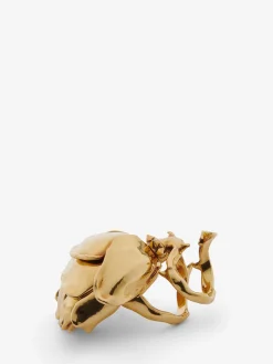 Clearance Alexander McQueen Women's Tudor Rose Ring in Gold