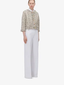 Store Alexander McQueen Women's Tweed Boxy Jacket in Multicolor