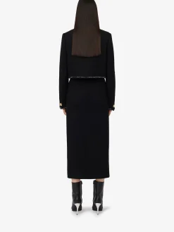 Store Alexander McQueen Women's Tweed Boxy Jacket in Black