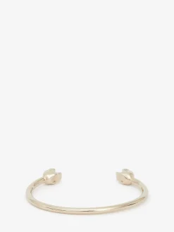 Cheap Alexander McQueen Women's Twin Skull Bracelet in Antique Gold