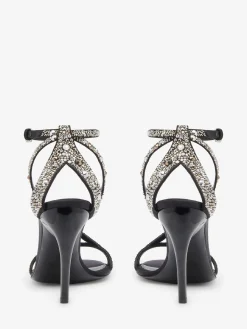 Fashion Alexander McQueen Women's Twisted Armadillo Sandal in Black