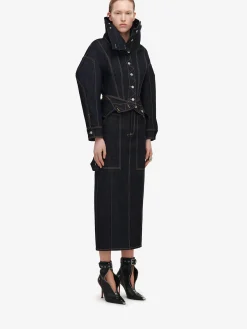 Clearance Alexander McQueen Women's Upside-down Denim Jacket in Indigo
