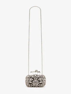 Discount Alexander McQueen Women's Victorian Jewel Knuckle Clutch in Silver