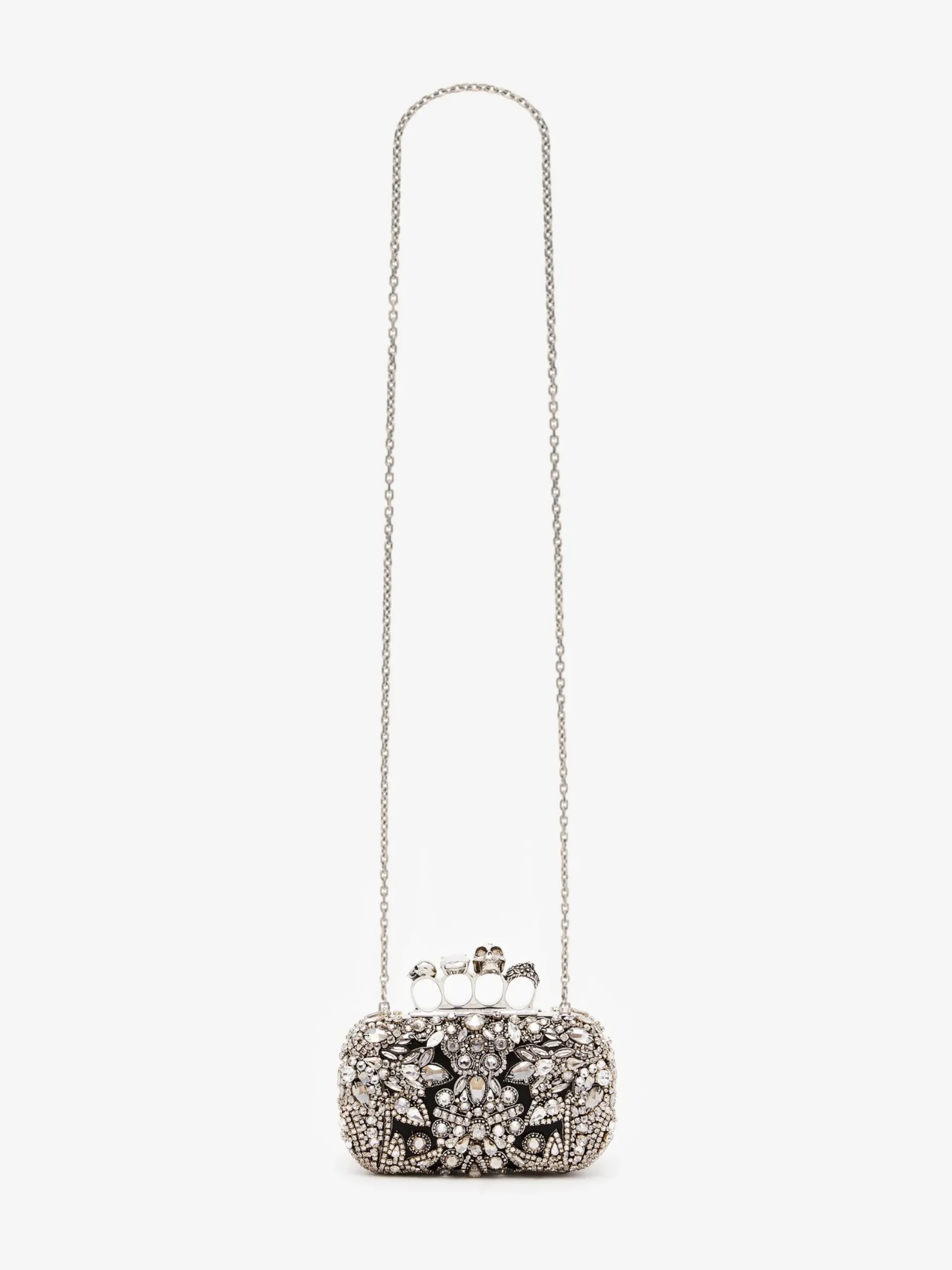 Discount Alexander McQueen Women's Victorian Jewel Knuckle Clutch in Silver