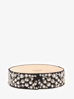 Discount Alexander McQueen Women's Victorian Jewel Waist Belt in Black